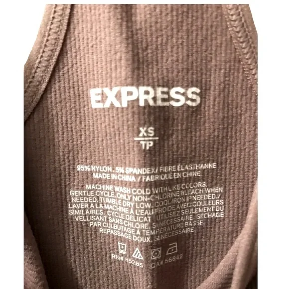 NWT Express Seamless Racerback Cami, Ribbed Bodycon, Elevated Basic Summer XS - Picture 7 of 10